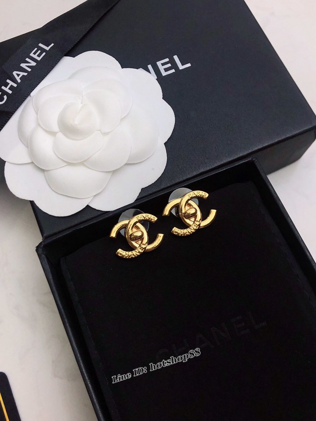 Chanel專櫃新款香奈兒經典雙C耳釘耳環 zgb3195